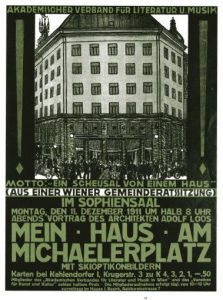Adolf Loos, Manifesto per la conferenza Mein Haus am Michaelerplatz, 11 dicembre 1911