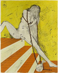 Salvador Dalì, litografia dalla serie Il Marchese de Sade, 1969