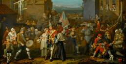 William Hogarth, La Marcia della Guardia a Finchley , 1750
