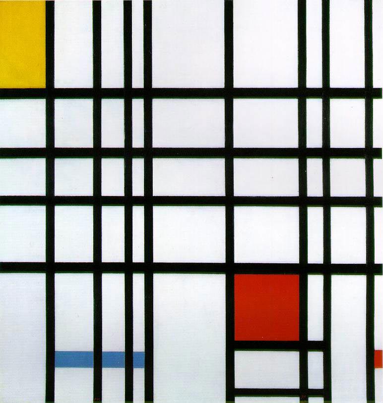 Piet Mondrian, Composizione con giallo, blu e rosso, 1937-1939