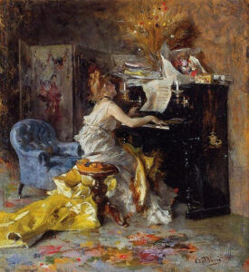 Giovanni Boldini, Donna al piano, 1870