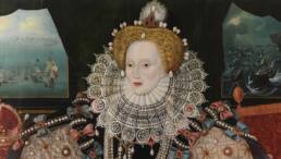 Anonimo artista inglese, Ritratto della regina Elisabetta I, dettaglio, 1588