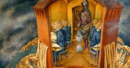 Remedios Varo, Ricamando il manto terrestre, 1961