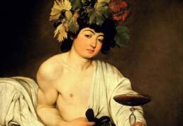 Caravaggio, Bacco adolescente, dettaglio, 1596-1598