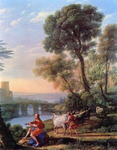 Claude Lorrain, Paesaggio con Apollo e Mercurio, 1645