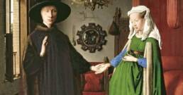Jan van Eyck, Il ritratto dei coniugi Arnolfini, dettaglio, 1434