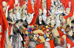 Renato Guttuso, I funerali di Togliatti, dettaglio, 1972