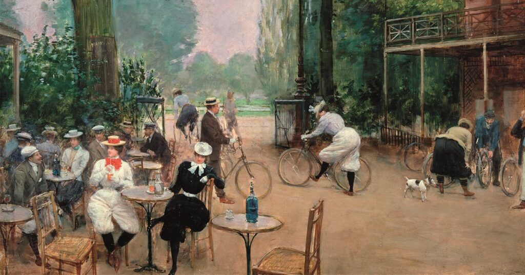 Jean Béraud, Le Chalet du Cycle au bois de Boulogne, 1900