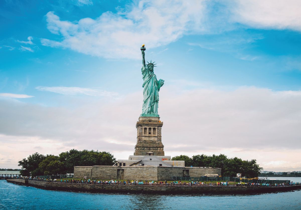 Vista della Statua della Libertà a Liberty Island